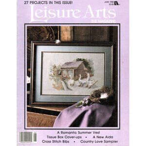 Leisure Arts The Magazine June 1988 Cross Stitch, Knit, Crochet Patterns
